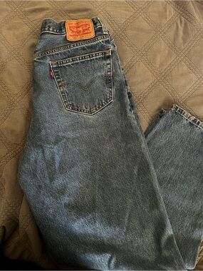 Levi's Blue High-Rise Straight Jeans